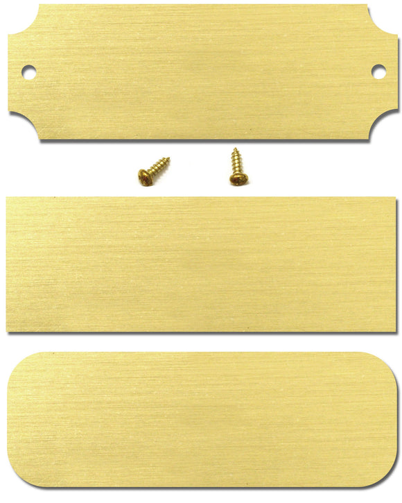 gold metal name plate